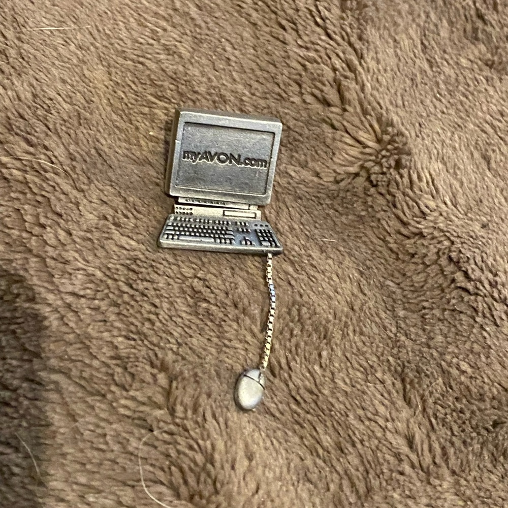 Avon Vintage Silver Computer-Themed Brooch